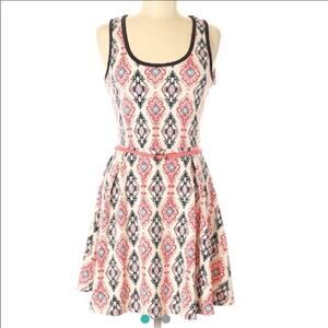 Three Pink Hearts Trixxi Printed Belted Dress